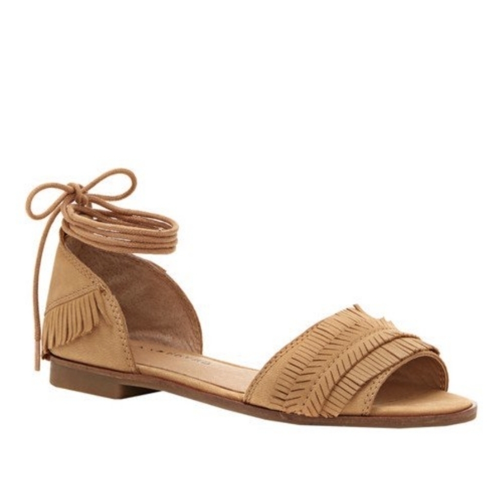 Lucky Brand Gelso Ankle tie sandals shoes flats sz 7.5M